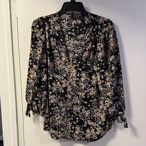 Floral Print Women's Blouse - Black